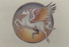 Original Vintage 1983 Horse Pegasus Unicorn Mini Hot Peel Iron On Transfer