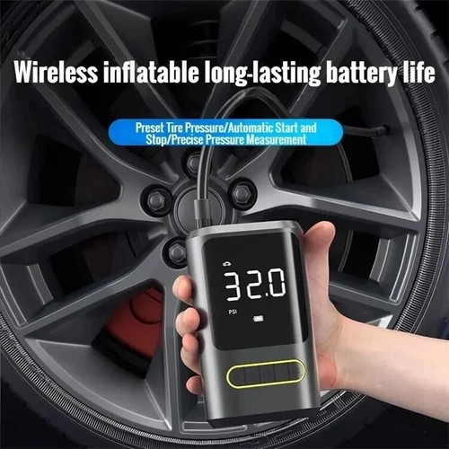 17MM Air Pump LED Tire Inflator USB Wireless Phone Charger - Picture 3 of 6