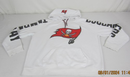 Tampa Bay Buccaneers NFL Logo White Sweatshirt Hooded Large Unisex - Picture 6 of 12