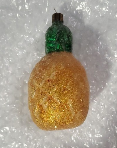 Vintage Ananas mundgeblasenes Glas Weihnachtsschmuck Tschechische Früchte 4,5" Neiman Marcus EG - Bild 2 von 4