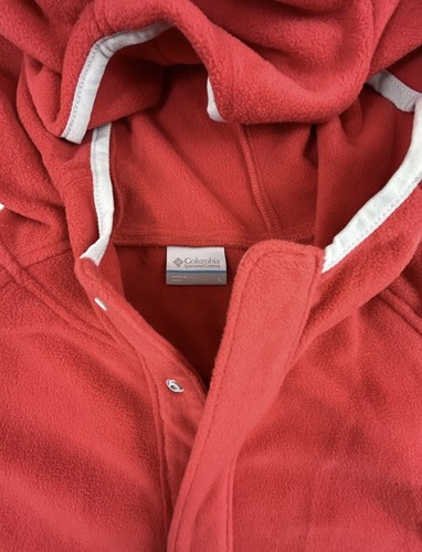 LARGE- Columbia Golf Men's Basin Trail 1/2-Snap Fleece Hooded Pullover Red NEW - Picture 9 of 10