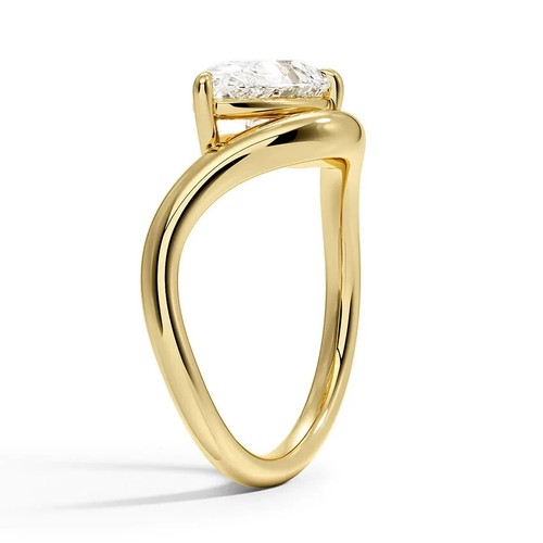 Silhouette Solitaire Ring 18K Gold IGI Certified 1 Ct Marquise Lab Grown Diamond - Picture 5 of 24