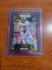 2024 Panini Prizm Draft Picks - Bo Nix #105 Purple Wave Prizm (RC) - Broncos