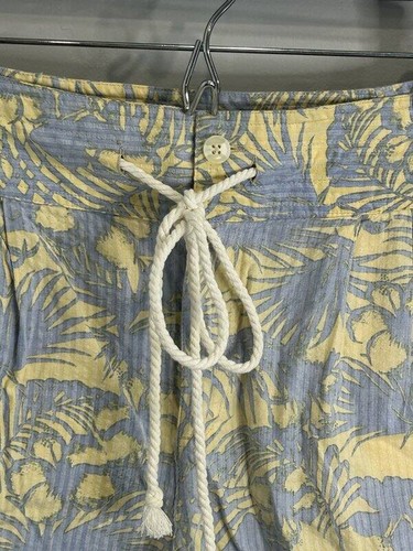 Free People Island Bermuda LIght Blue Yellow Young Mango Print Shorts Size 12 - Picture 3 of 9