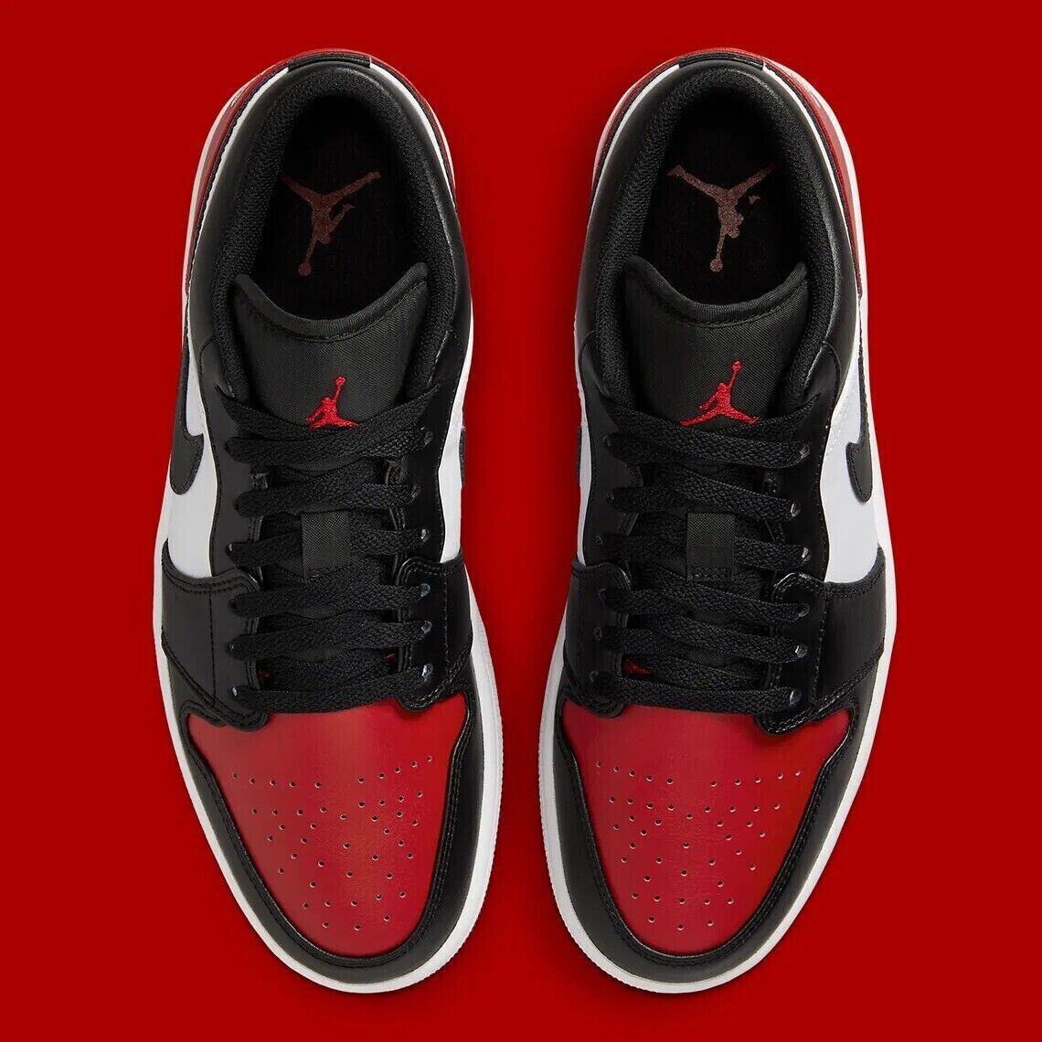 Nike Air Jordan 1 Low White Black Varsity Red Bred Sneakers