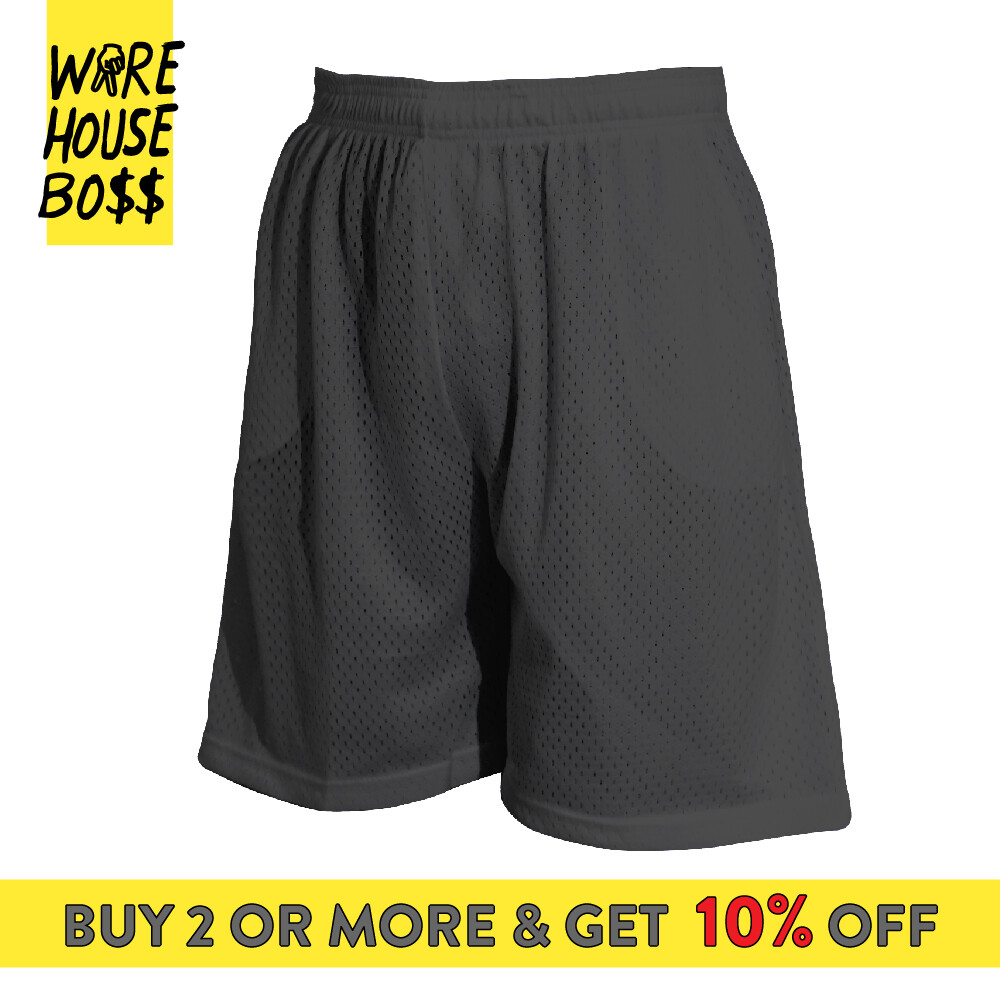 MENS PLAIN MESH SHORTS 2 POCKET CASUAL BASKETBALL SHORTS GYM FITNESS HIP HOP - Picture 9 of 26