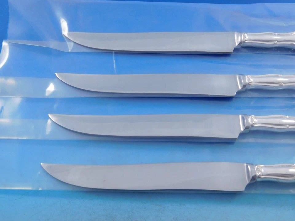 Juego de cuchillos para carne Rondo by Gorham de plata esterlina 4 piezas grandes tamaño Texas personalizado 10" Foto 4 de 4