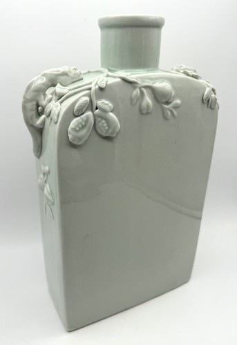 Chinesische Keramik Seladon Drachengriffe Majolika Porzellan Wein Flasche/Dezent 13"
