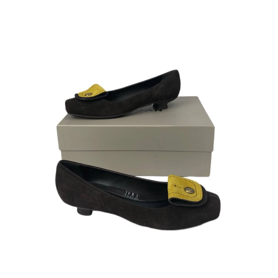 HOGAN Women's Italy Button Leather Suede Brown Moccasin Size US 5 EU 35 NWB - Image 2 of 4