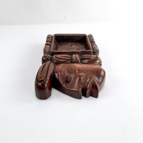 Bandeja porta cenicero de madera maya vintage MÉXICO retro - Imagen 5 de 11