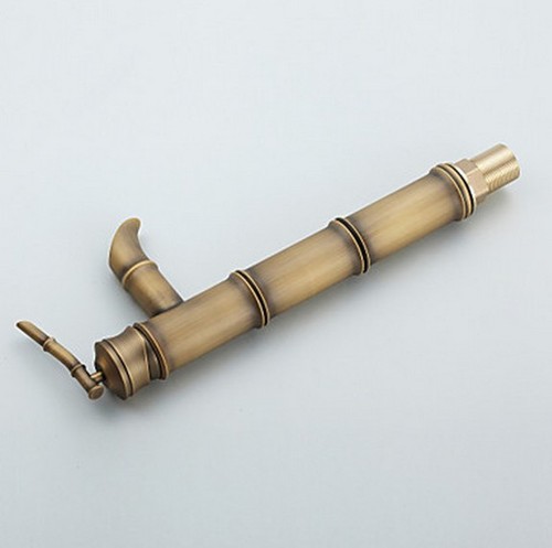 Grifo mezclador de baño de lujo antiguo bronce en forma de bambú - Imagen 8 de 9