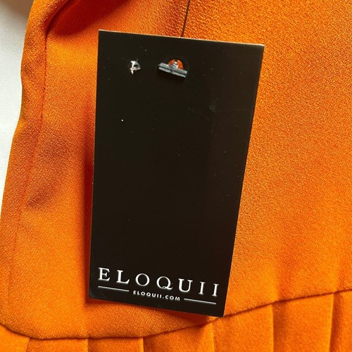 Eloquii kurzärmlige Bluse Burnt Orange Schößchen Plissee Saum Damen 14 Baumwollmischung - Bild 6 von 9
