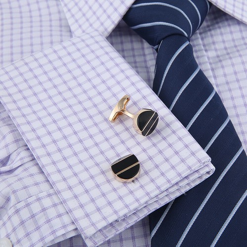 Men's Enamel Cufflinks Silver Round Personalised Cufflinks Men's French Buttons - Picture 5 of 8