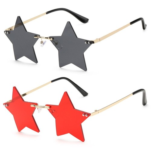 Pentagram Eyewear Star Shape Party Glasses Rimless Sunglasses Sun Glasses - Picture 12 of 24