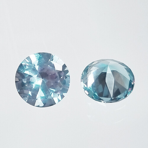 5 CT BEAUTIFUL 2 Pcs  AQUAMARINE SPINEL 8.5 MM ROUND LAB CREATED GEMSTONE - Picture 3 of 4