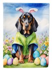 Black and Tan Coonhound Easter Egg Hunt Flag Canvas House Size Dac4956Chf