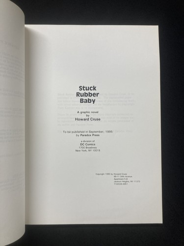 Howard Cruse STUCK RUBBER BABY galley/ promo copy   1960s civil rights Gay South - Picture 3 of 8