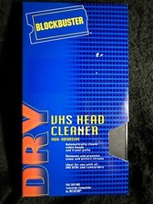 Blockbuster Dry VHS Head Cleaner Non Abrasive Full Size VCRs Tapes Vintage