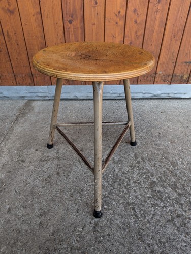 Hocker Metall Sitzhocker Vintage 60er Retro Industrie Design Loft Werkstatt 70er - Bild 8 von 9