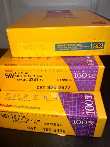 3 boxes Kodak Film 4x5 film Lot Ektachrome 6118, Portra 100T, 160VC expired LOT - Picture 2 of 2