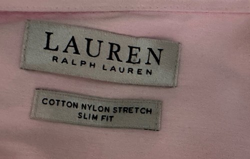 Ralph Lauren Herren 15 34/35 Rosa Langarm Button Down Hemd Slim Fit Stretch - Bild 6 von 8