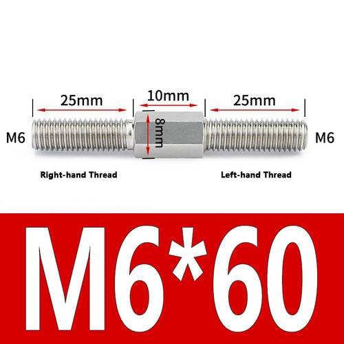 M4-M16 Left & Right Thread Double End Screw Rod Stud Bolt 304 A2 Stainless Steel - Picture 44 of 56
