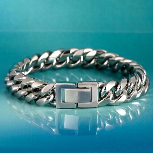 8-14 mm Voll Edelstahl Miami Hip Hop Kubanische Kette Halskette oder Armband - Bild 3 von 13