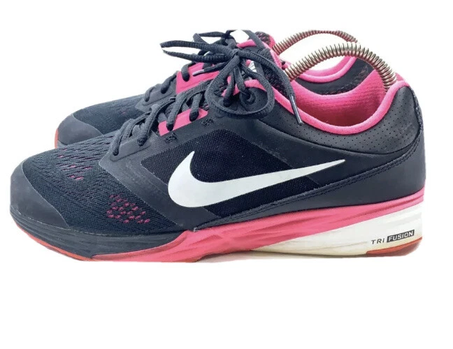Nike Tri Fusion Run Black Pink Women s Sz 9m Running Athletic