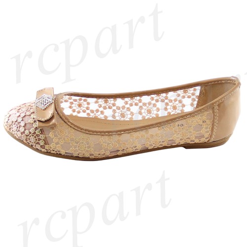 New women's shoes ballet flats mesh finish casual work summer camel fashion prom - Picture 2 of 9