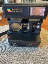 polaroid 600 land camera sun auto focus 660 black with strap