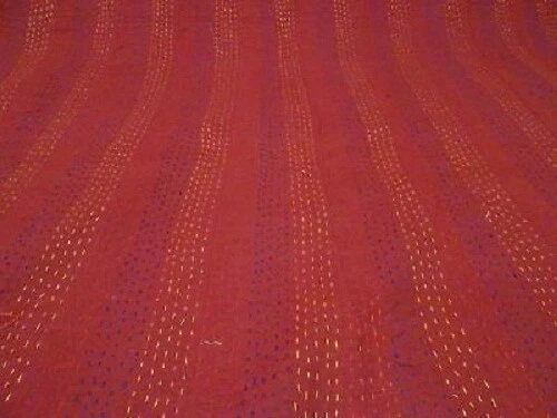 Manta edredón patola de seda india tamaño queen retazos seda Kantha edredón Foto 2 de 4