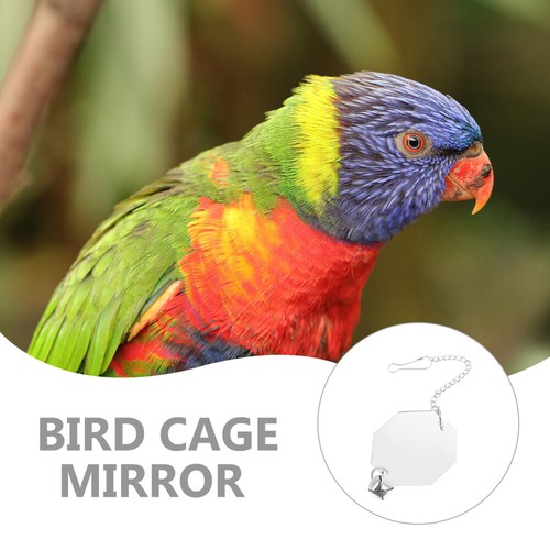 Parakeet 2024 Mirror Toy Decorative Bird Mirror Cage Bird Toy Parrot Mirror With
