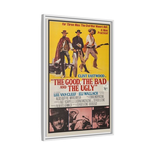 Good Bad & Ugly Canvas Framed Movie Poster Art, Western Decor, Clint Eastwood  - Picture 15 of 37