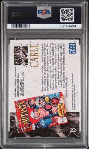 1992 Marvel Masterpieces - #18 Cable - PSA 10 GEM MINT - Picture 4 of 4