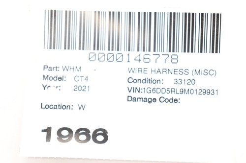 2020 - 2025 CADILLAC CT4 CHASSIS WIRE WIRING HARNESS OEM 84795475 - Foto 10 di 10