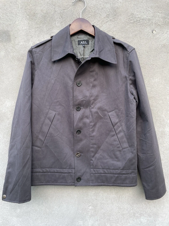 Chaqueta de algodón para hombre APC gris XS cierre de cremallera y botones Foto 2 de 4