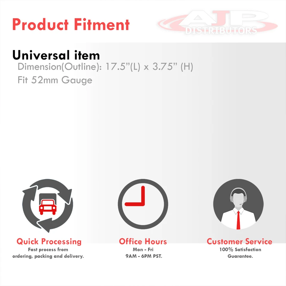 Triple 3Hole A-Pillar Carbon Look Gauge Meter Pod Drift Display Holder Universal Foto 4 de 4