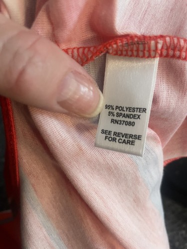 Cato Tank Dress Sz M Flare High Low Hem Sleeveless Striped Orange White Stretch - Picture 5 of 13