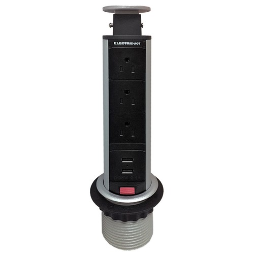 Mini Pull Up In-Desk Power Centers - AC Power, USB Charge - Electriduct - Picture 4 of 5