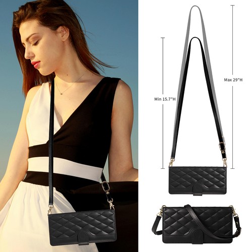 Magnetic Wallet Phone Cover With Crossbody Strap For Xiaomi Redmi Note 12 Pro A3 - Picture 36 of 110