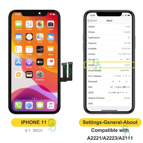 For iPhone 11 LCD Display Screen Replacement Lens Touch Digitizer Assembly OLED - Picture 3 of 22