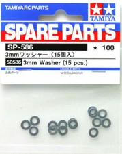 Tamiya 50586 3mm Washer (15 Pcs.) (TT01/TT02/M05/M06/DT02/DT03/DF02/DF03)
