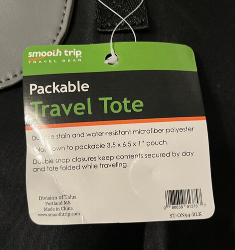 Talus Smooth Trip ultraleichte verstaubare faltbare Tasche in Schwarz und Grau - Bild 8 von 8
