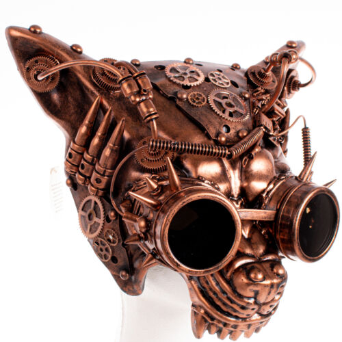 Growling Wolf Mad Dog Steampunk Goggles Halloween Plastic Face Mask, For Adul... - Picture 2 of 3