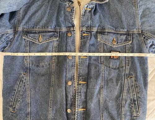 Vintage Timberland Pro Denim Fleece Coat Hooded Jacket Men’s Heavy 1990s Large - Picture 20 of 24