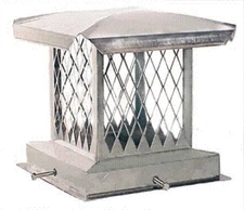FOREVER® Stainless Steel Single Bolt On Diamond Mesh Chimney Caps