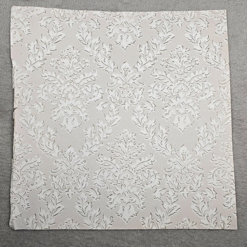 Vintage Wallpaper Sample Sheet Demask White Victorian Elegant Crafting Dollhouse - Picture 2 of 12