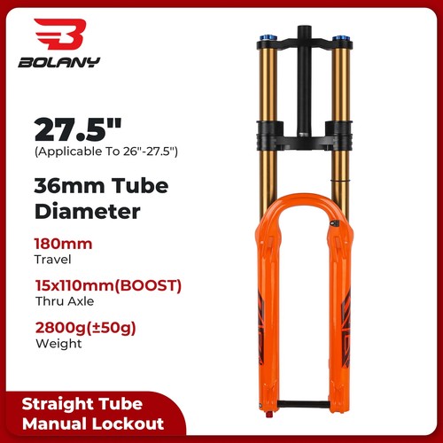 Downhill Double Crown MTB Air Fork 180mm Travel Air Oil Suspension Bike Fork - Picture 21 of 36