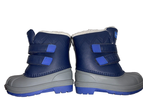 Cat & Jack Azul y Gris Niño Pequeño Talla 7 Termolite Cálido Nieve Invierno Pato Botas - Imagen 6 de 10