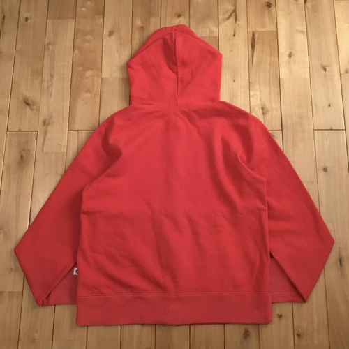 BAPE College logo zip hoodie a bathing ape NIGO Red Size L - Picture 3 of 8